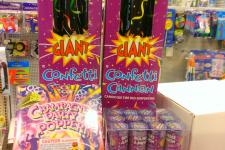 All different kinds of confetti poppers, confetti cannons...