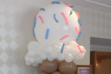 Giant Ice Cream Cone Made of Balloons