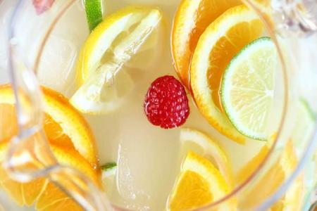 top view of a glass of lemonade