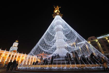 Extreme Christmas Trees - St. George Tree - in the centre of Tbilisi